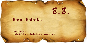 Baur Babett névjegykártya